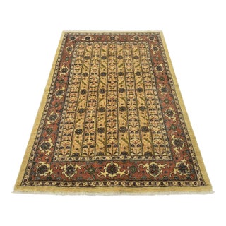Gabbeh Rug 5’6” X 7’7” Beige Wool Vintage Traditional Hand-Knotted Carpet For Sale