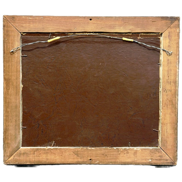 Antique Framed Embossed Colonial Philadelphia Village Scene Leather Panel For Sale - Image 14 of 14