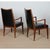 Vintage Wooden and Leather Armchairs, 1950s, Set of 2 For Sale - Image 3 of 7