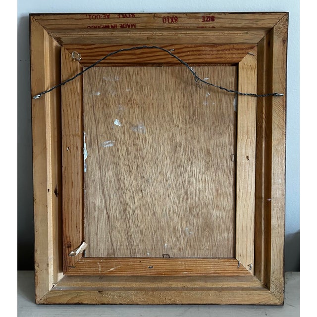 Vintage 1970’s Seascape Painting With Girl and Seagulls in Wood Frame For Sale In Philadelphia - Image 6 of 6