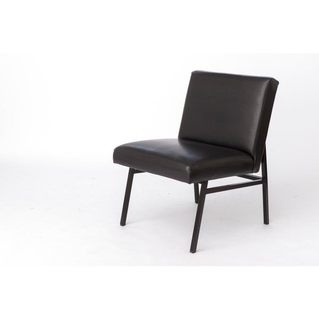 Vintage Lounge Chair in Black Faux Leather from Stol Kamnik, Slovenia, 1960s For Sale - Image 3 of 9