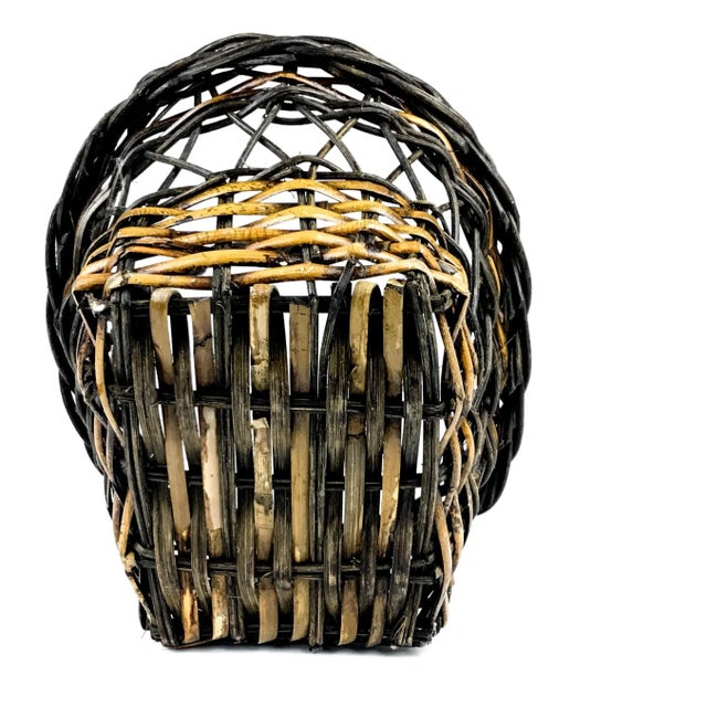 Vintage Reed Wicker French Market Basket For Sale - Image 9 of 13