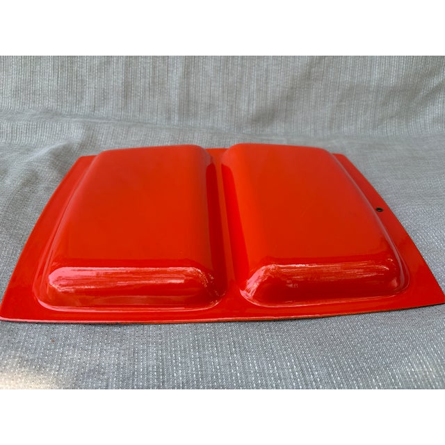 MCM Orange Enamel Divided Tray For Sale - Image 11 of 14