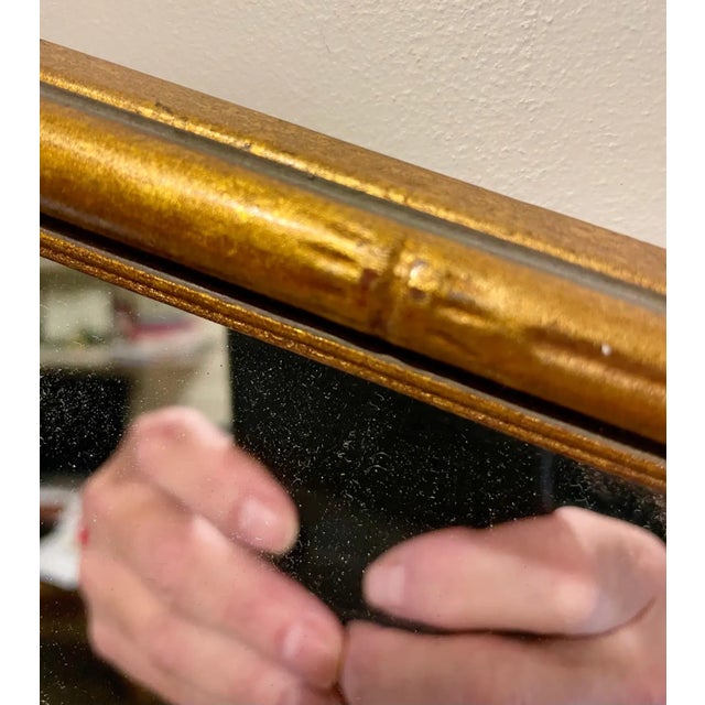 Gold Vintage Gilt Faux Bamboo Mirror For Sale - Image 8 of 10