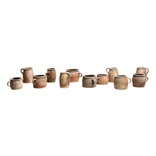 Clay Stoneware Pots, France, 1900s, Set of 12 For Sale