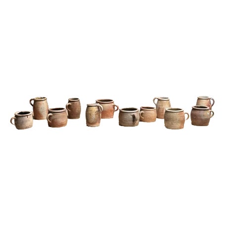 Clay Stoneware Pots, France, 1900s, Set of 12 For Sale