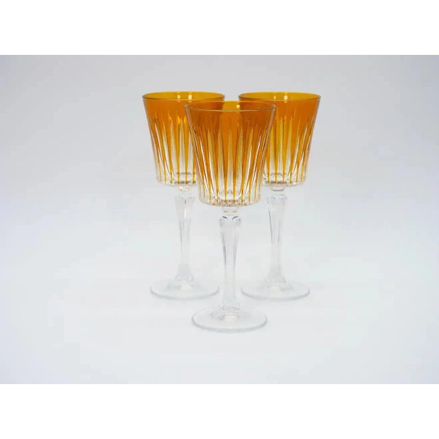 Glass French Cut Crystal Tableware Wine / Water Service For Sale - Image 7 of 13