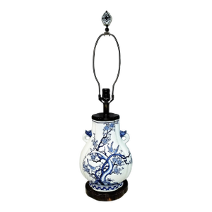 1970s Chinese Ceramic Table Lamp Blue and White