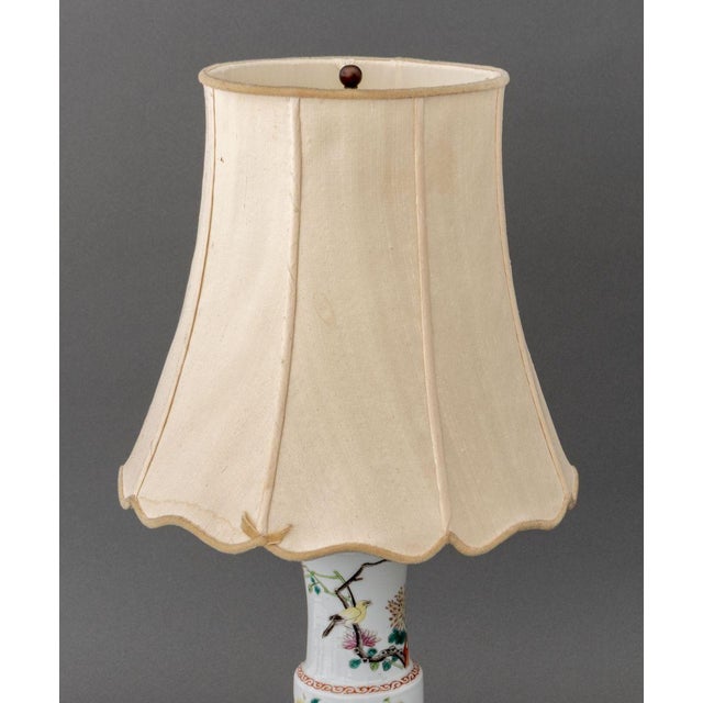 Chinese Famille Rose Gu Vase Mounted as a Lamp For Sale - Image 4 of 5
