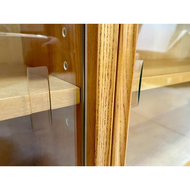 Wood German Low Vitrine Sideboards with Glass Sliding Doors from Deutsche Werkstätten, 1950s, Set of 2 For Sale - Image 7 of 18