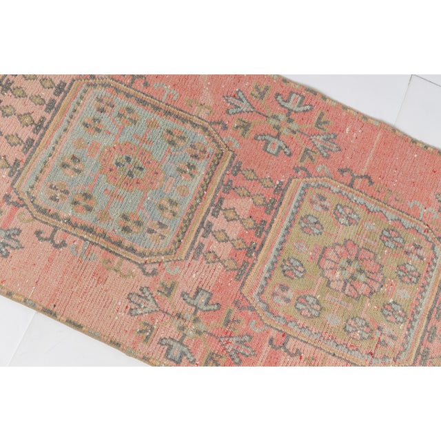 1950s 1950s Muted Pale Pink Turkish Runner For Sale - Image 5 of 10