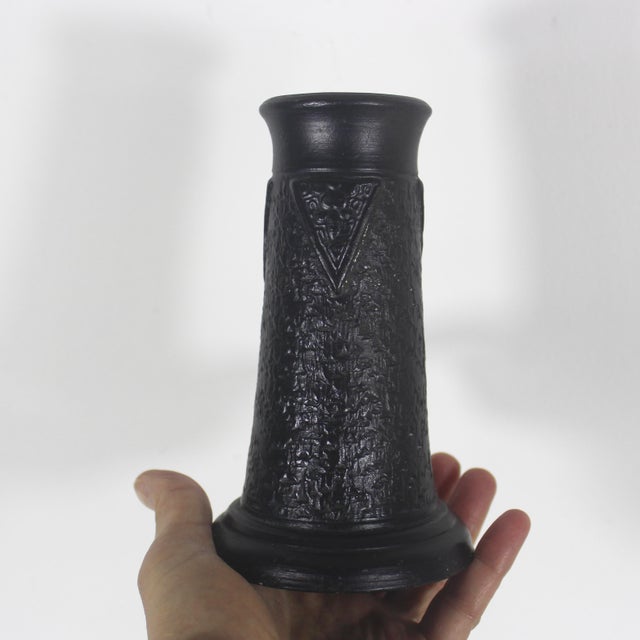 1891-1921 Antique Nippon Tokanabe Pottery Vases or Candleholders, Japan- a Pair For Sale - Image 9 of 11