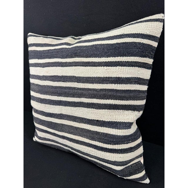 Turkish Hemp Pillow Cushion Natural Beige Black Pillow Cushion Cover 24x24 #30362 Enhance your home decor with our Kilim...