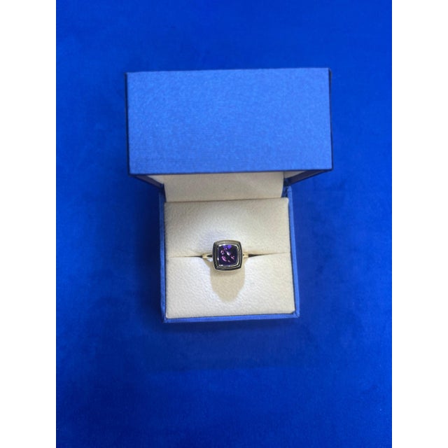 Amethyst Sugarloaf Cabochon Mountain Pyramid Cone Cocktail Statement Solitaire 1, Size 7 For Sale - Image 9 of 10