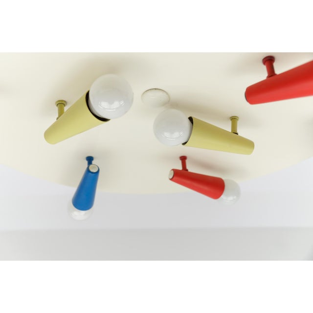 Blue Mid-Century Modern Italian Flush Mount, 1960s For Sale - Image 8 of 16