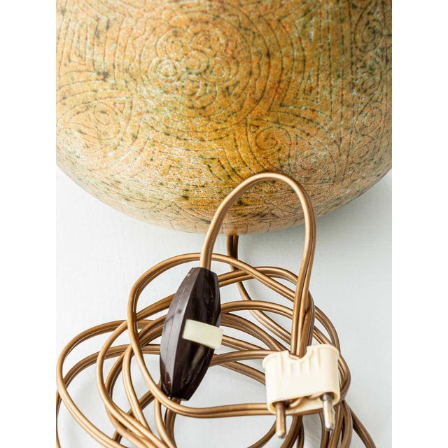 French Modern Organic Sgraffito Ceramic Table Lamp from La Grange aux Potiers, France, 1960s For Sale - Image 13 of 17