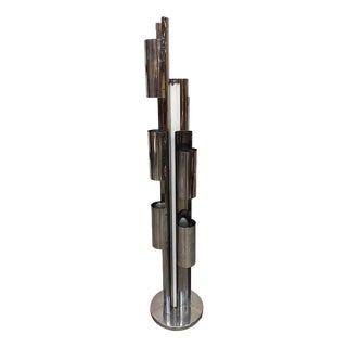 Italian Chrome Metal Floor Lamp, 1970s For Sale