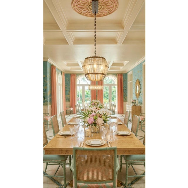 Currey & Company Massive Zanzibar Rectangular Mercury Glass Steel 12 Light Chandelier For Sale - Image 12 of 12