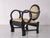 Set of Vintage Armchairs in Oak and Dedar Jacquard by Lajos Kozma, 1940s For Sale - Image 4 of 16