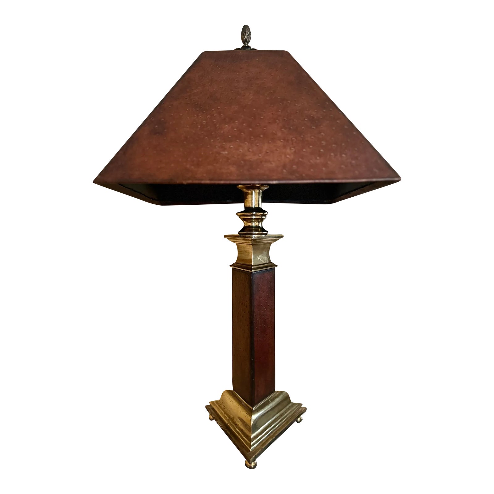Table Lamp by Maitland-Smith Lighting With Embossed Shade | Chairish