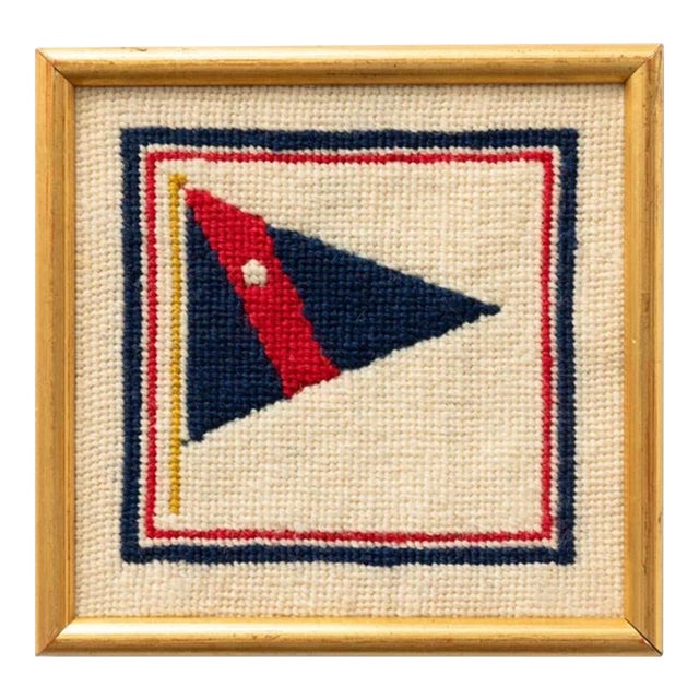 Hand Needlepoint Yacht Club Burgee For Sale