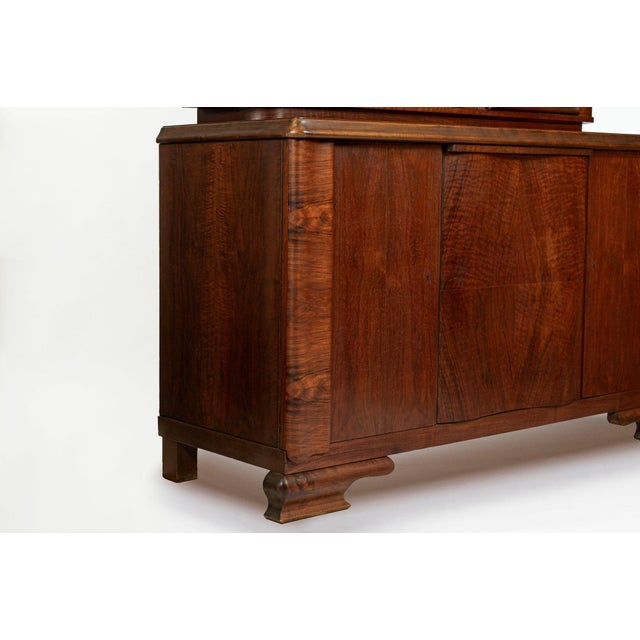 Art Deco Figured Walnut Sideboard Buffet or Bar Cabinet With Vitrine, Circa 1930 For Sale - Image 16 of 18