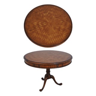 Jonathan Charles Round English Style Drum Table For Sale