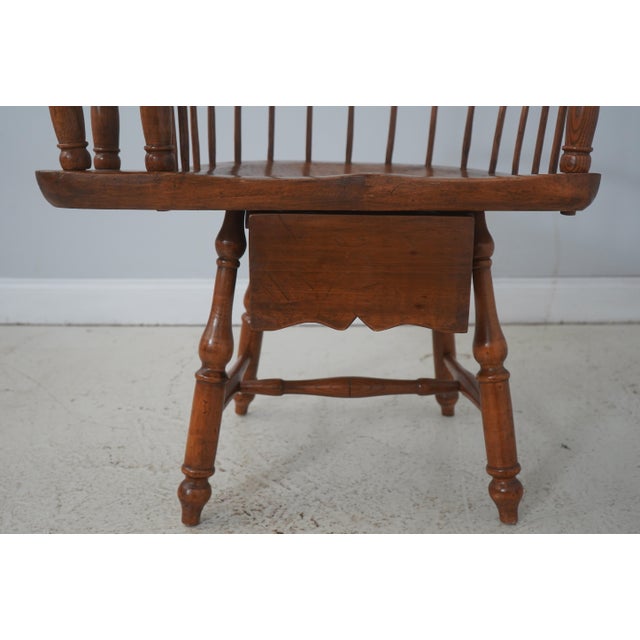 Antique Early American Windsor Writing Desk Armchair With Drawer For Sale - Image 12 of 18