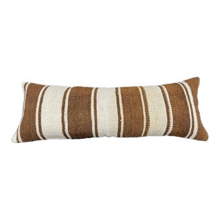 Turkish Hemp Pillow Cushion Natural Beige Brown Cushion Cover 14x40 For Sale