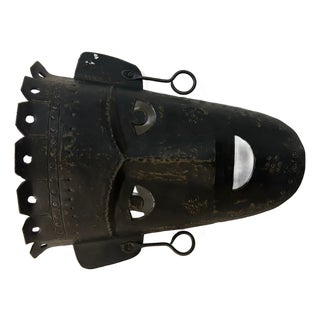 Brutalist Metal Mask, 1970s For Sale