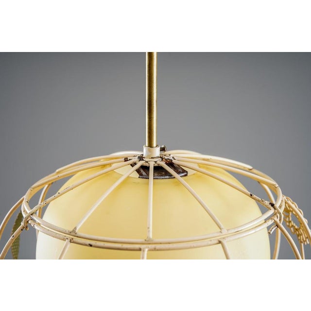 Ceiling Light in Brass and Glass by Gunnar Eklöf for Corona, 1940s For Sale - Image 11 of 18