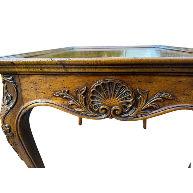 Henredon Country French Square Walnut Side Accent Table 3201-42 For Sale - Image 11 of 15