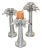 Holland Boone Polished Pewter Palm Tree Candle Holders - Set of 3 For Sale