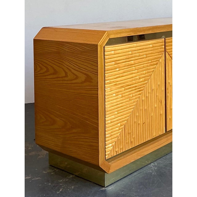 Late 20th Century Vintage Geometric Bamboo Credenza For Sale - Image 5 of 15
