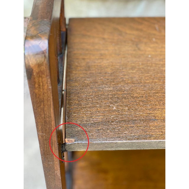 Vintage Traditional Mission Style Folding Etagere Bookshelf Stand