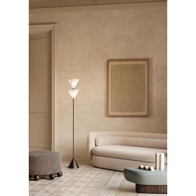 Shiny black velos floor lamp by alabastro italiano dimensions: d 23 x h 170 cm materials: metal metal finish: shiny black....