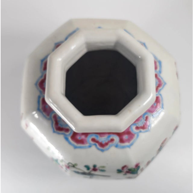 Early 20th Century Chinese Republic Period Famille Rose Faceted Jar or Vase For Sale - Image 15 of 18