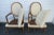 This charming pair of chairs is made of wood, solid wood, and fabric, and is in good condition. These two chairs have...
