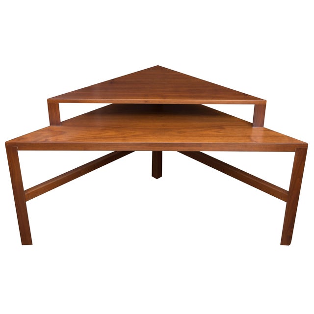 MidCentury TwoTiered Triangle End Table Chairish