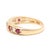 Stones: ruby, 5 stones round 2.5 mm approximately .45 total carats diamond, 4 stones round 2.5 mm approximately .24 total...