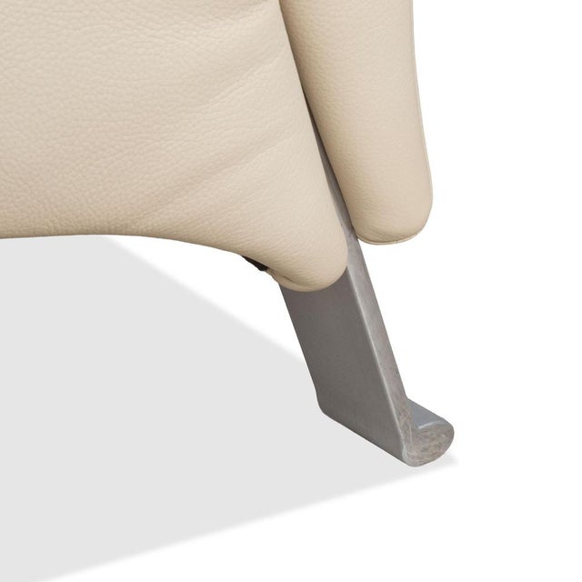 Leather 322 Armchair in White Cream from Rolf Benz For Sale - Image 4 of 9