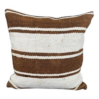 Turkish Hemp Pillow Cushion Natural Beige Brown Cushion Cover 20"x20" For Sale
