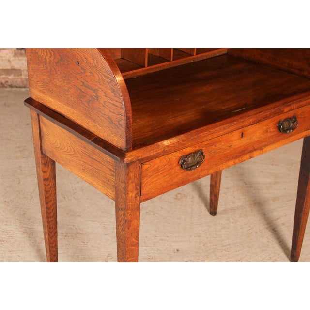 Vintage Rolltop Desk in Oak For Sale - Image 5 of 12