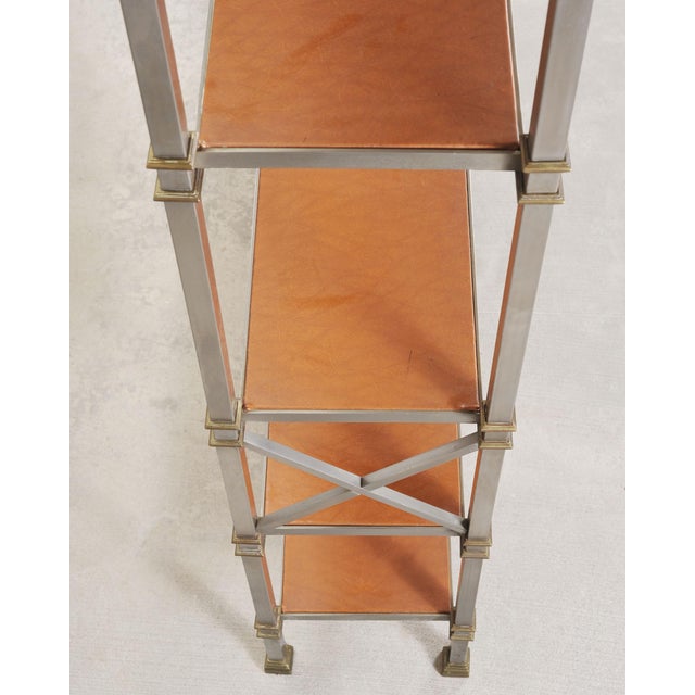 Maison Jansen Style Steel Bronze Neoclassical Bookcase Étagère For Sale - Image 14 of 18