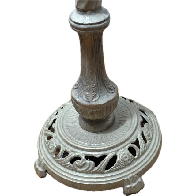 Vintage 1920s Spanish Revival Barley Twist Cast Iron Bridge Floor Lamp For Sale - Image 11 of 14