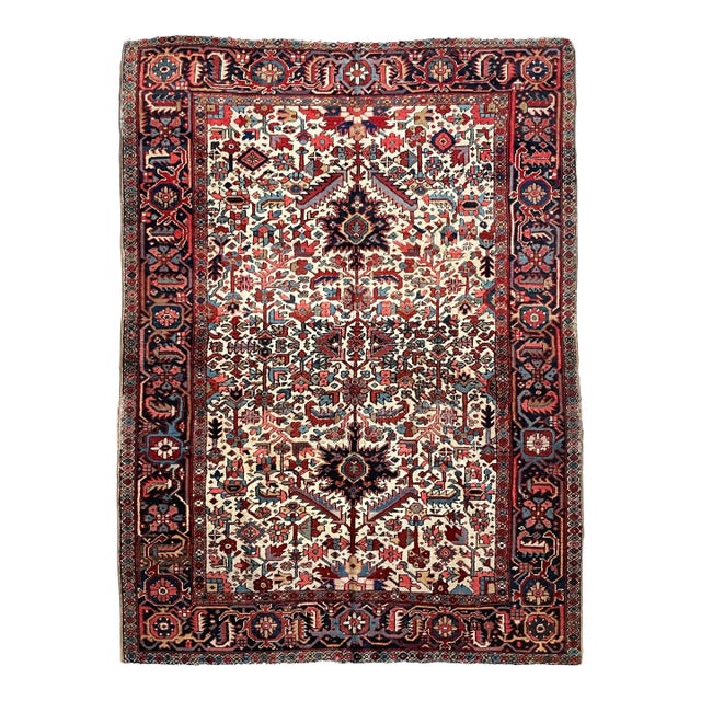Blooming Jungle Heriz With Duel-finials Rug - 7.2 X 10.4 For Sale