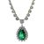 5 Carat Pear Emerald With Diamond Surround 18k Pendant Necklace For Sale
