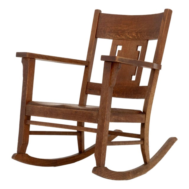 Arts and Crafts Oak Rocking Chair For Sale
