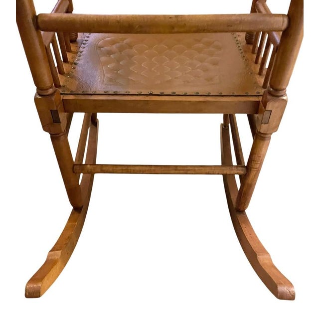 Antique Ladder-Back or Spindle-Back Rocking Chair For Sale In Savannah - Image 6 of 10