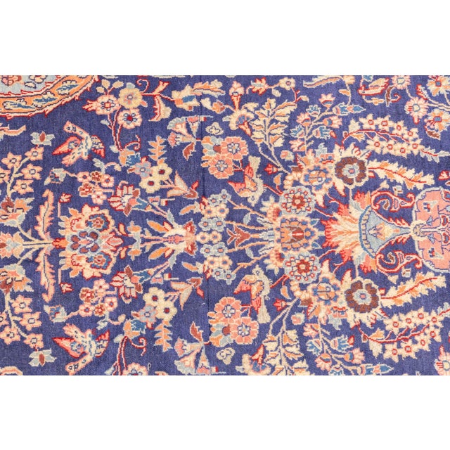 Semi-Antique Hand-Knotted Persian Kashan Rug 4'3" X 6'9" For Sale - Image 11 of 16
